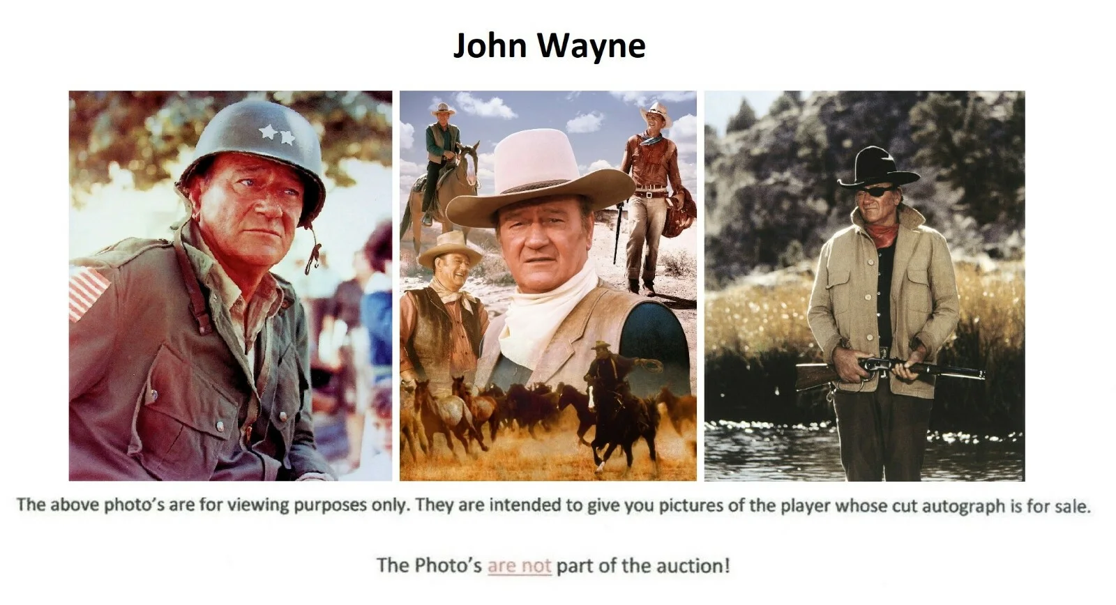 John Wayne — John Wayne 2022 Topps Bowman Transcendent 1/1 Oversized Cut Signature Auto, image 5