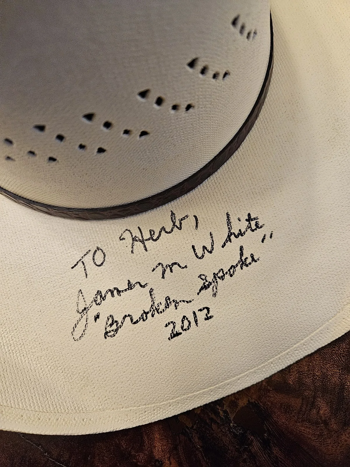 BILLY JOE SHAVER SIGNED COWBOY HAT 7 1/4 with ALEJANDRO ESCOVEDO, image 3