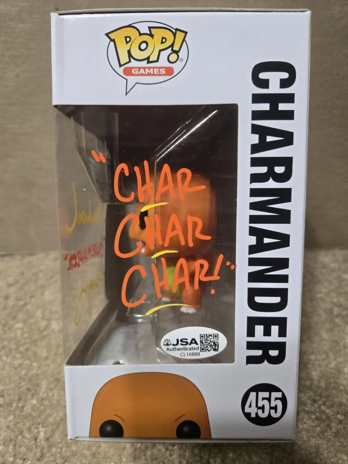 Michael Haigney — Michael Haigney SIGNED Charmander Funko Pop WITH QUOTE! JSA COA, image 2