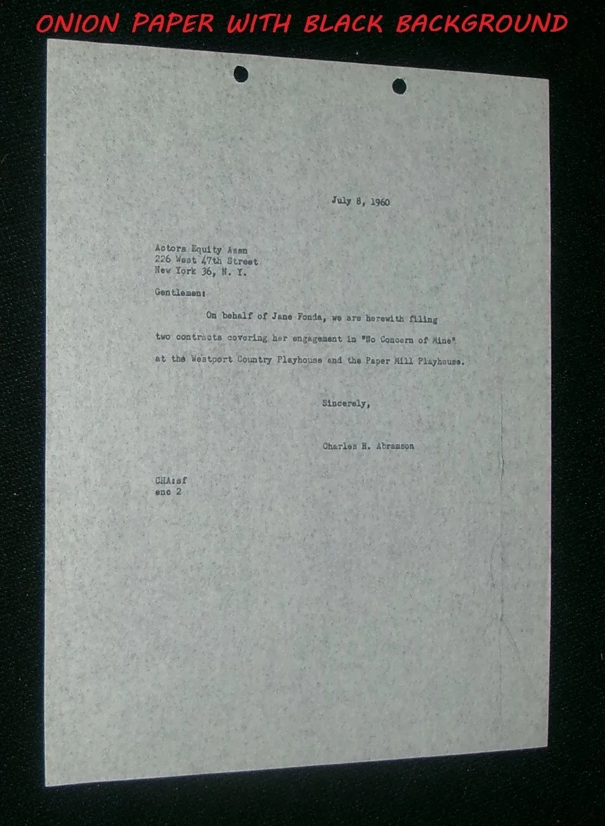JANE FONDA NO CONCERN OF MINE Westport Country Paper Mill CHARLES ABRAMSON, изображение 2