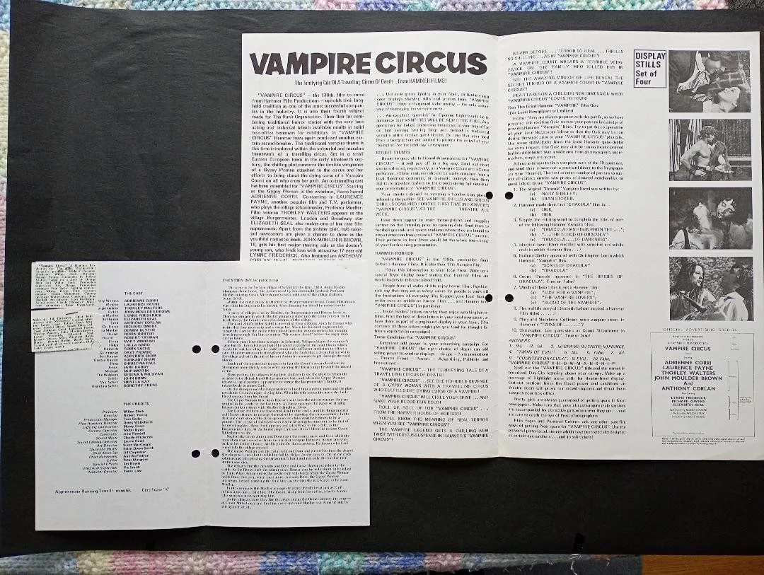 VAMPIRE CIRCUS pressbook, image 2