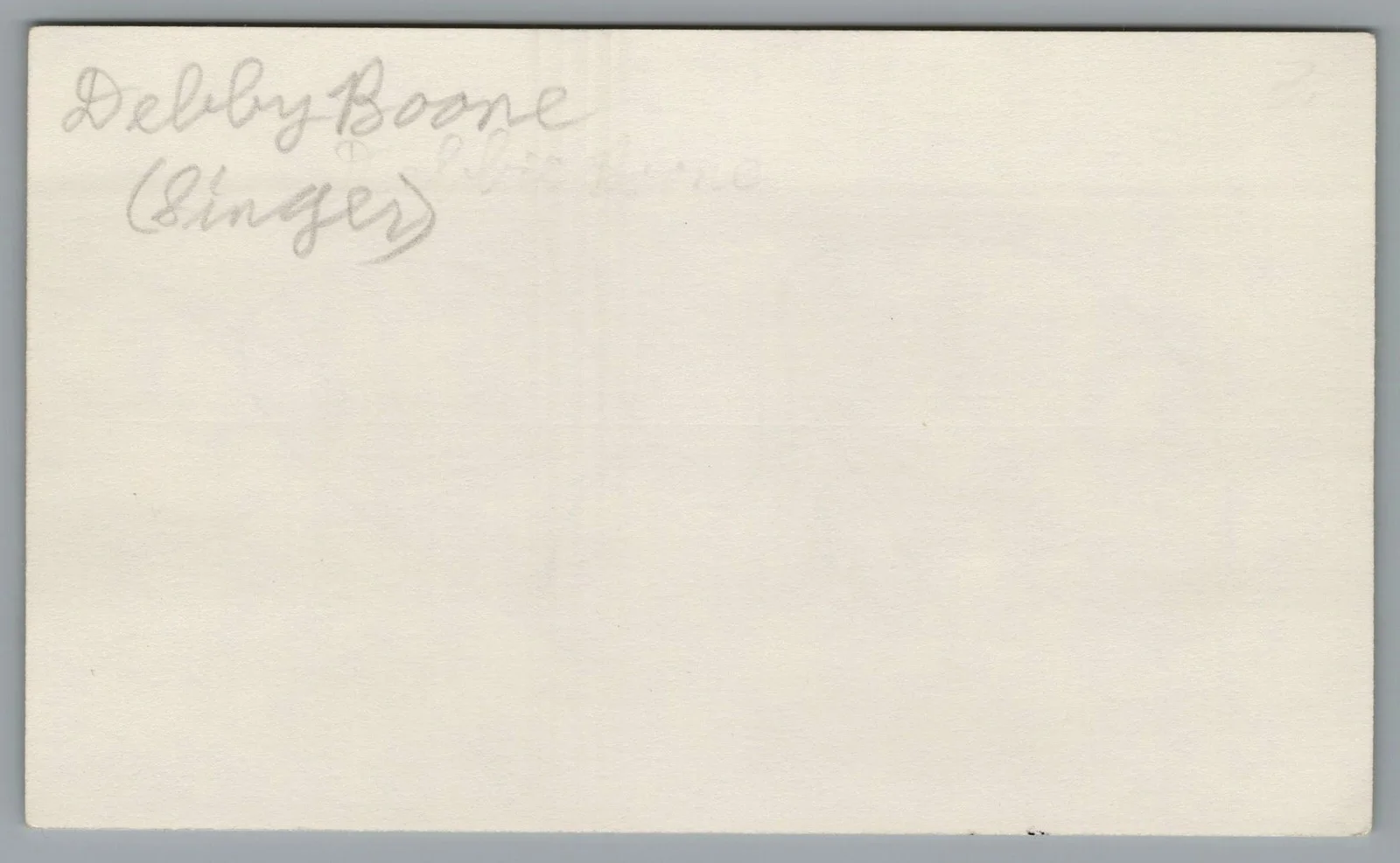 Debby Boone — Debby Boone Signed 3x5 Index Card Autographed, image 2