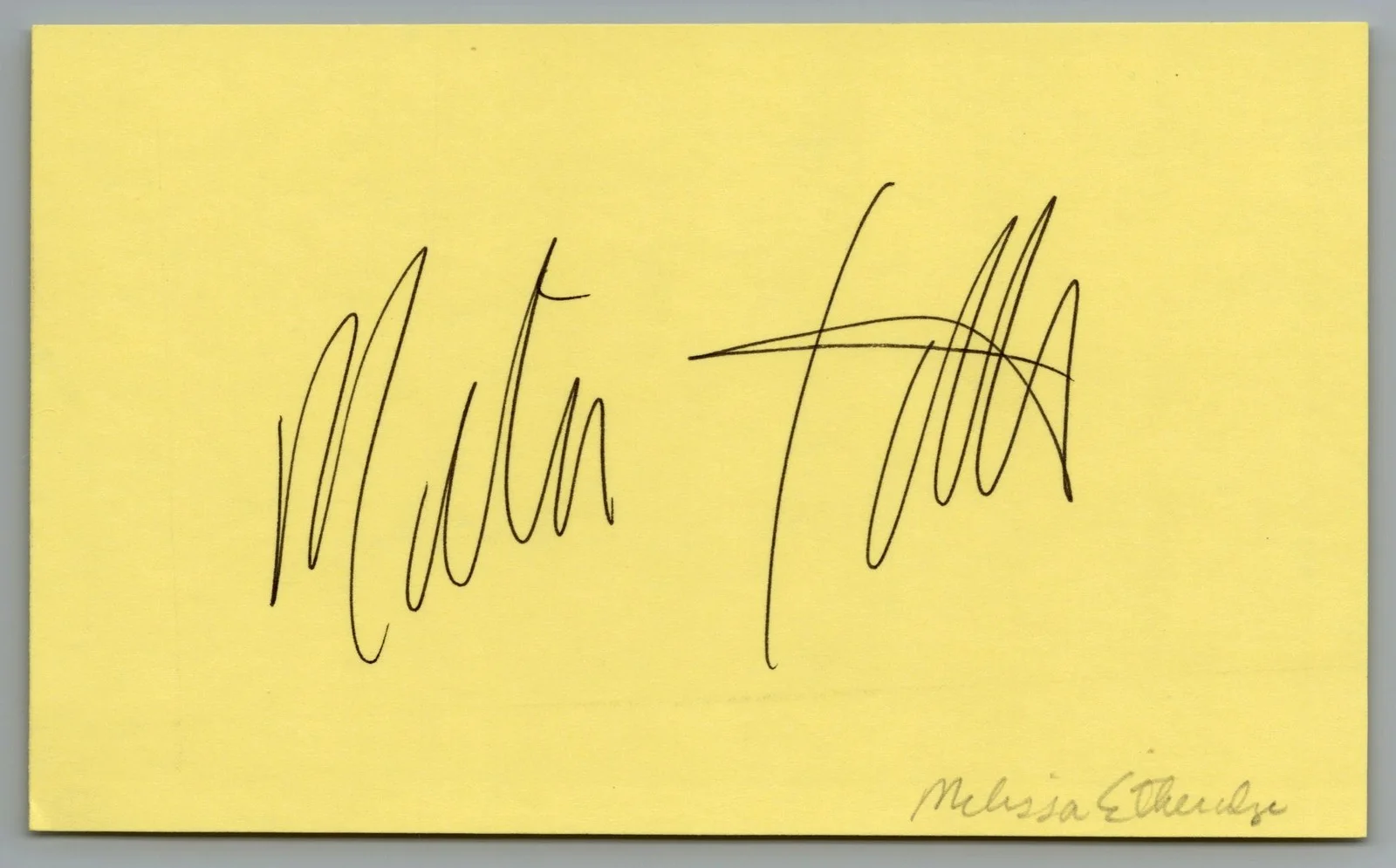 Melissa Etheridge — Melissa Etheridge Signed 3x5 Index Card Autographed