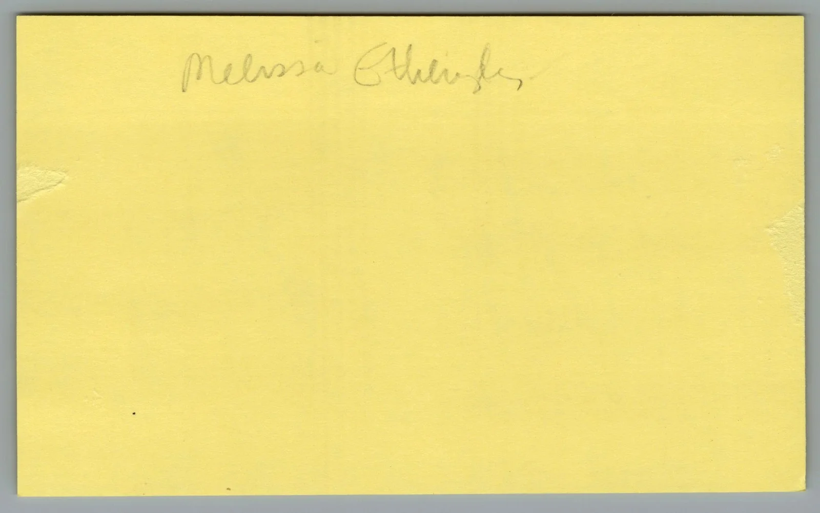 Melissa Etheridge — Melissa Etheridge Signed 3x5 Index Card Autographed, image 2