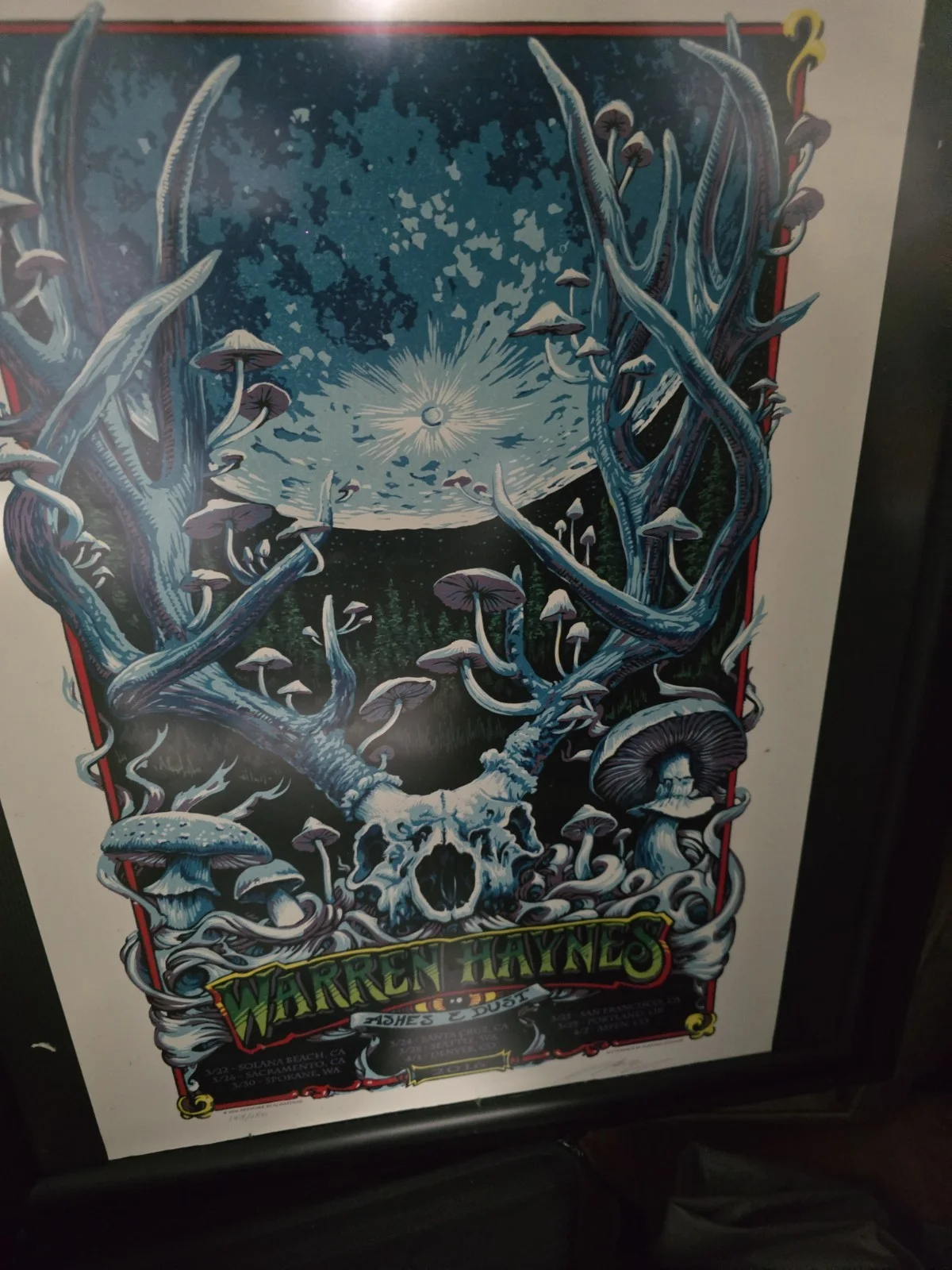 Warren Haynes Ashes & Dust 2016 AJ Masthay Signed Poster #143/250, изображение 2