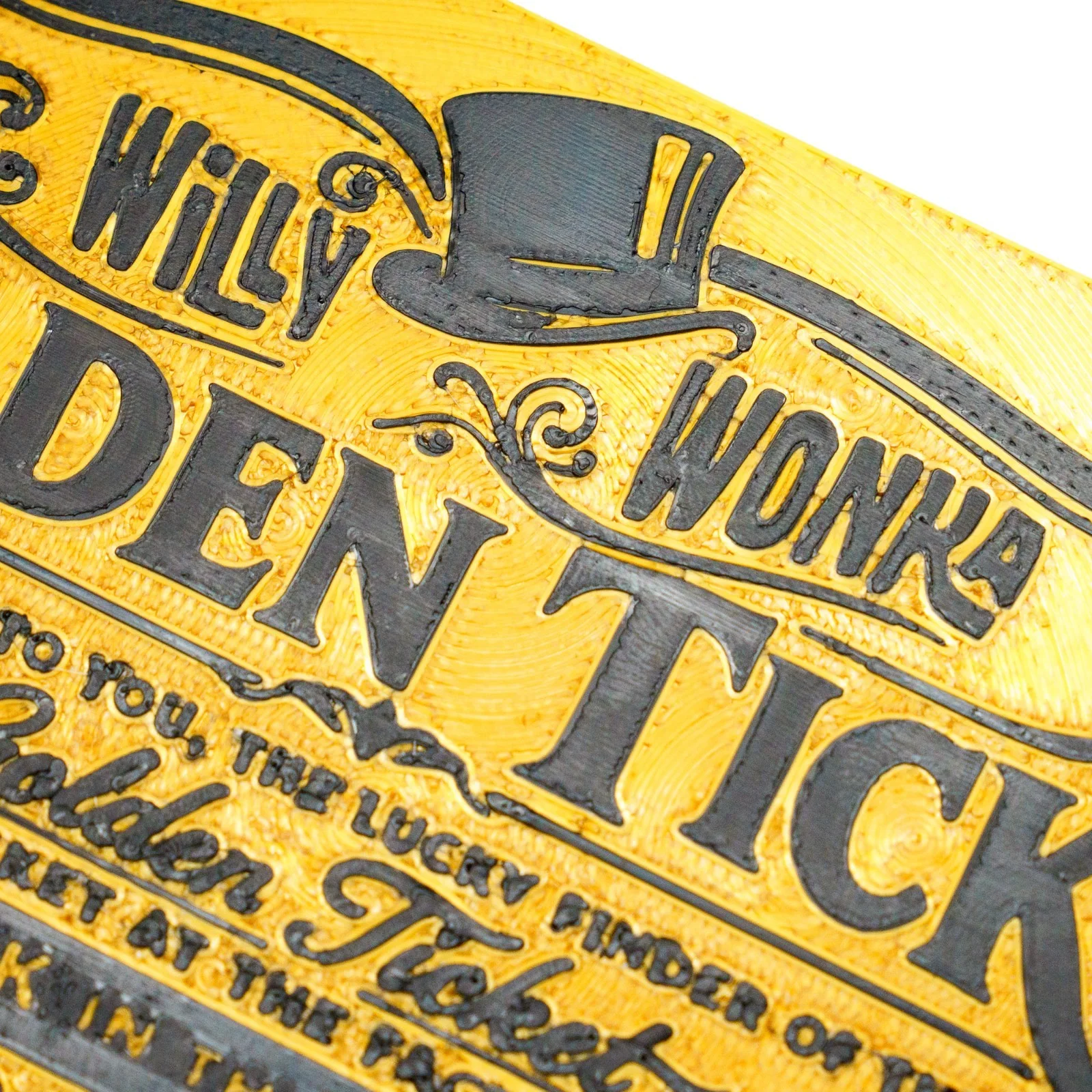 3D Printed Willy Wonka Golden Ticket – PLA Gold Colour Replica (18x9cm), image 4