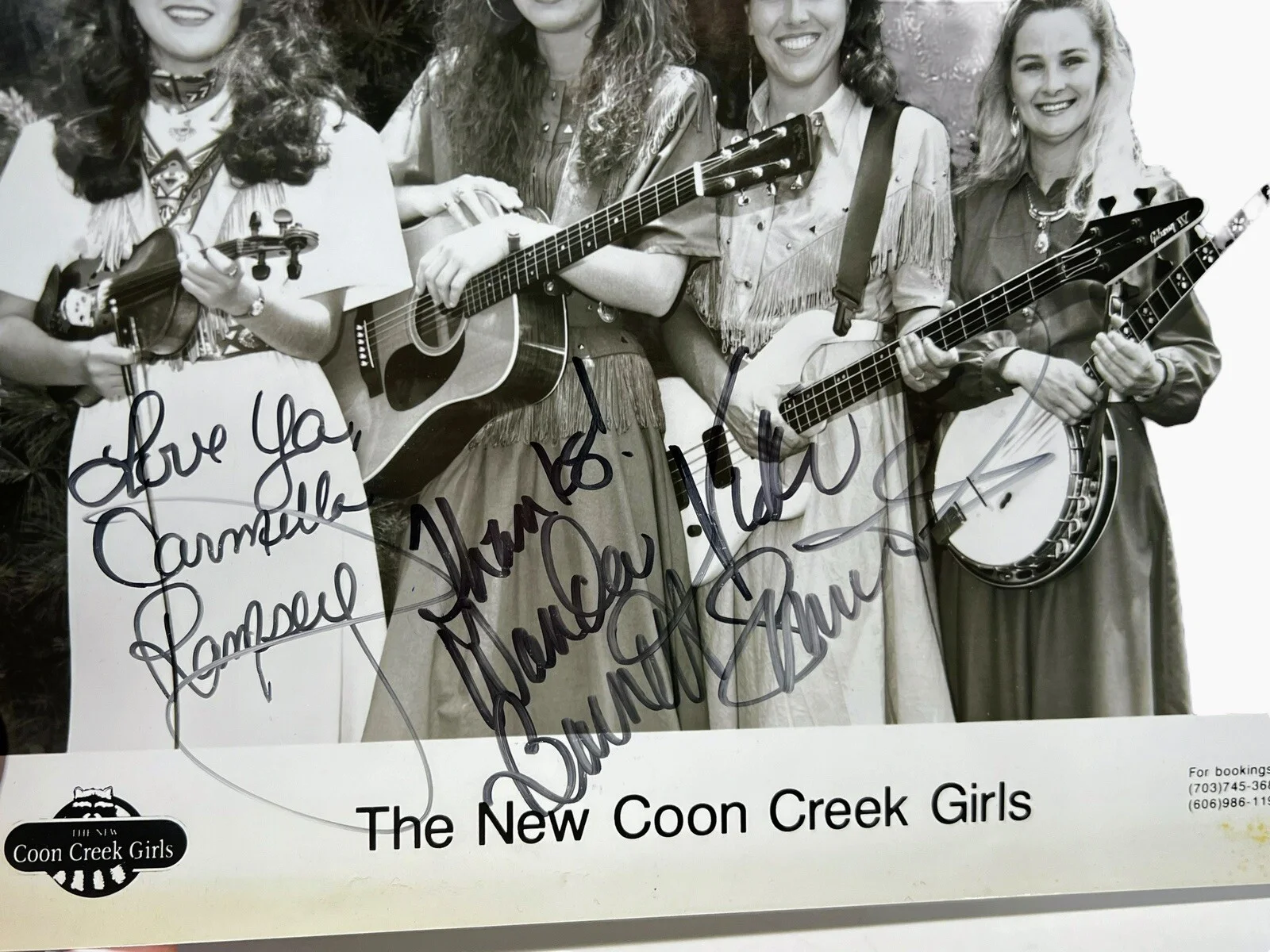 Vintage The New Coon Creek Girls Band Signed 8x10 Photo Vintage Rare Autographed, изображение 4