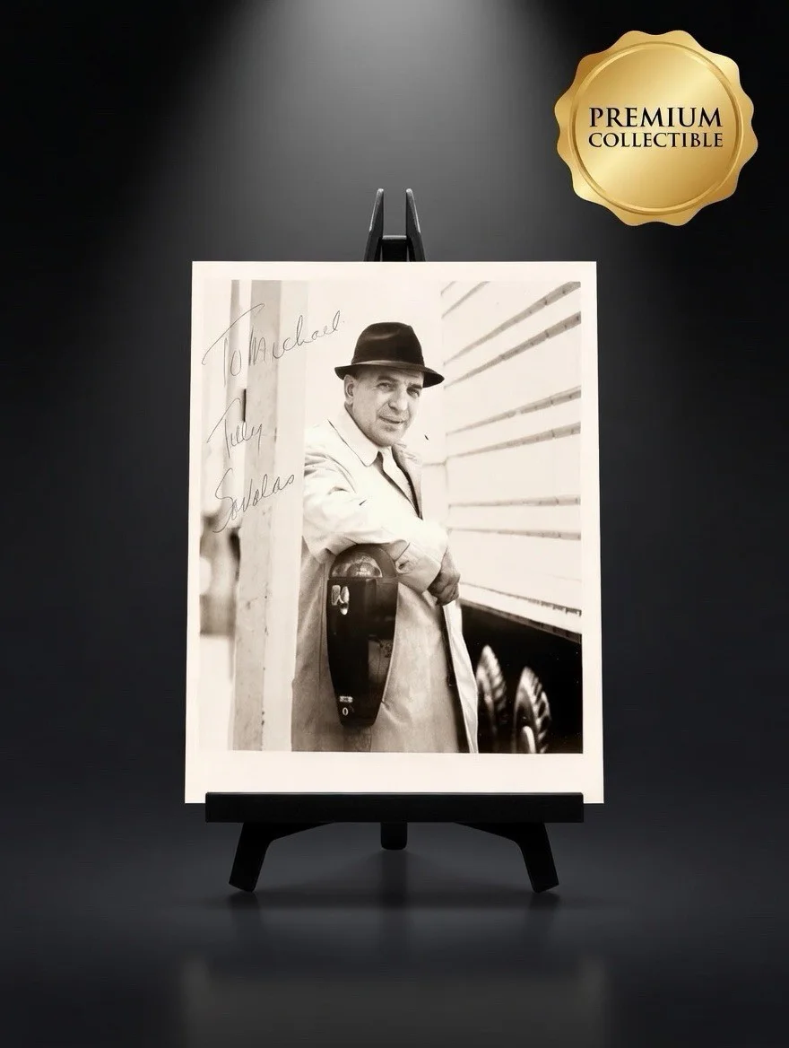 Telly Savalas — Very Nice Telly Savalas Signed 8 x 10 Photo Autographed Portrait Personalized