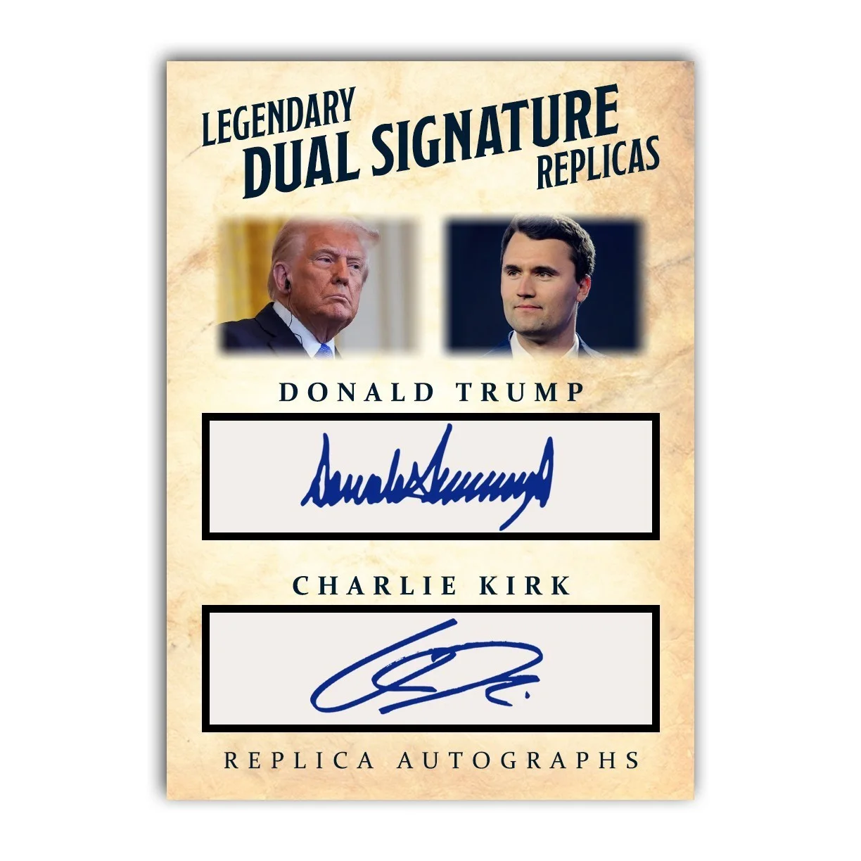 CHARLIE KIRK DONALD TRUMP — CHARLIE KIRK DONALD TRUMP 8.5X11 SIGNED PHOTO AUTOGRAPH POSTER SIGNATURE REPRINT