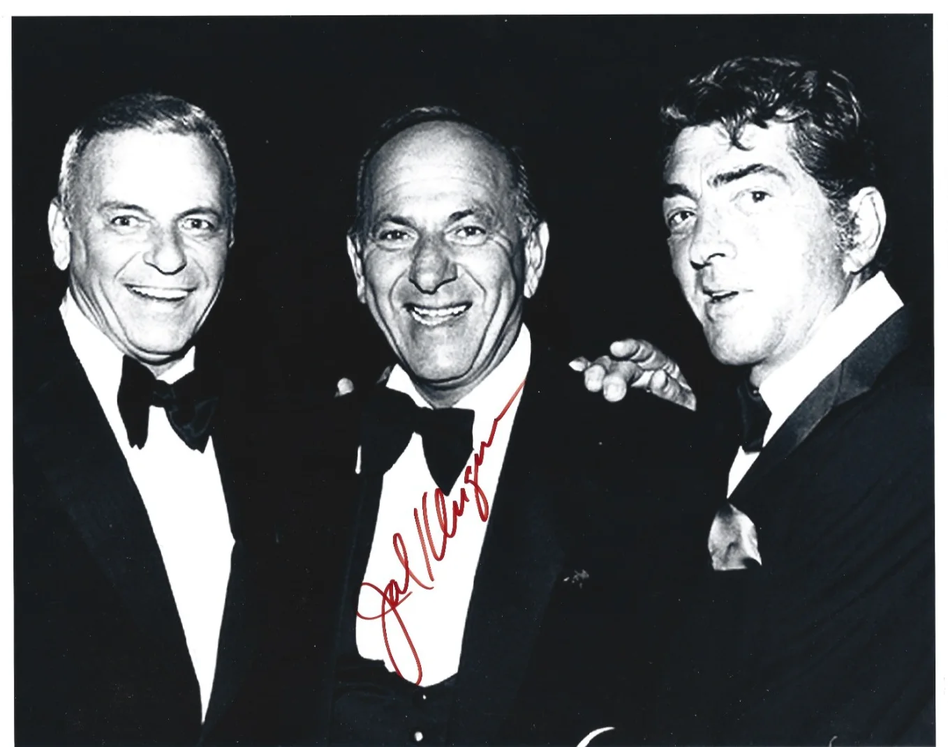 Jack Klugman — Jack Klugman Signed 10x8 Photo w/ Frank Sinatra & Dean Martin Black & White COA