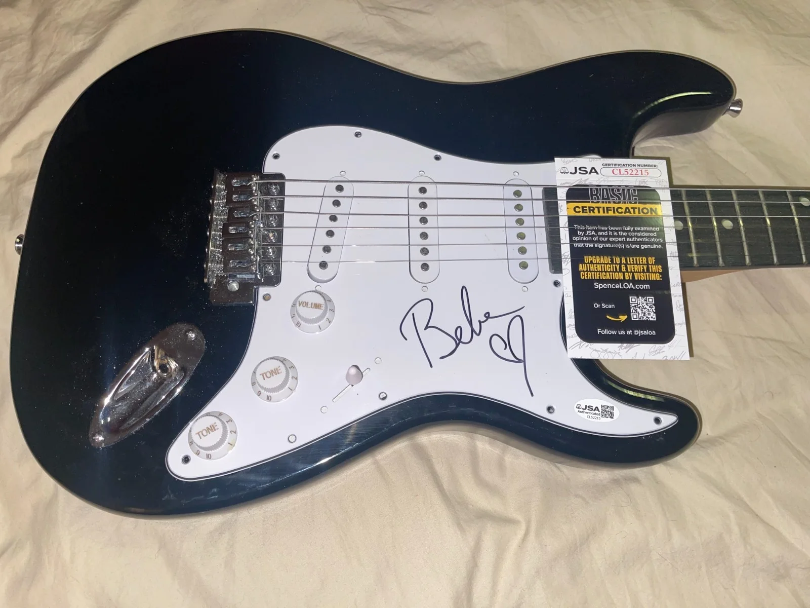 Bebe Rexha Expectations Better Mistakes Autographed Signed Electric Guitar JSA, image 2