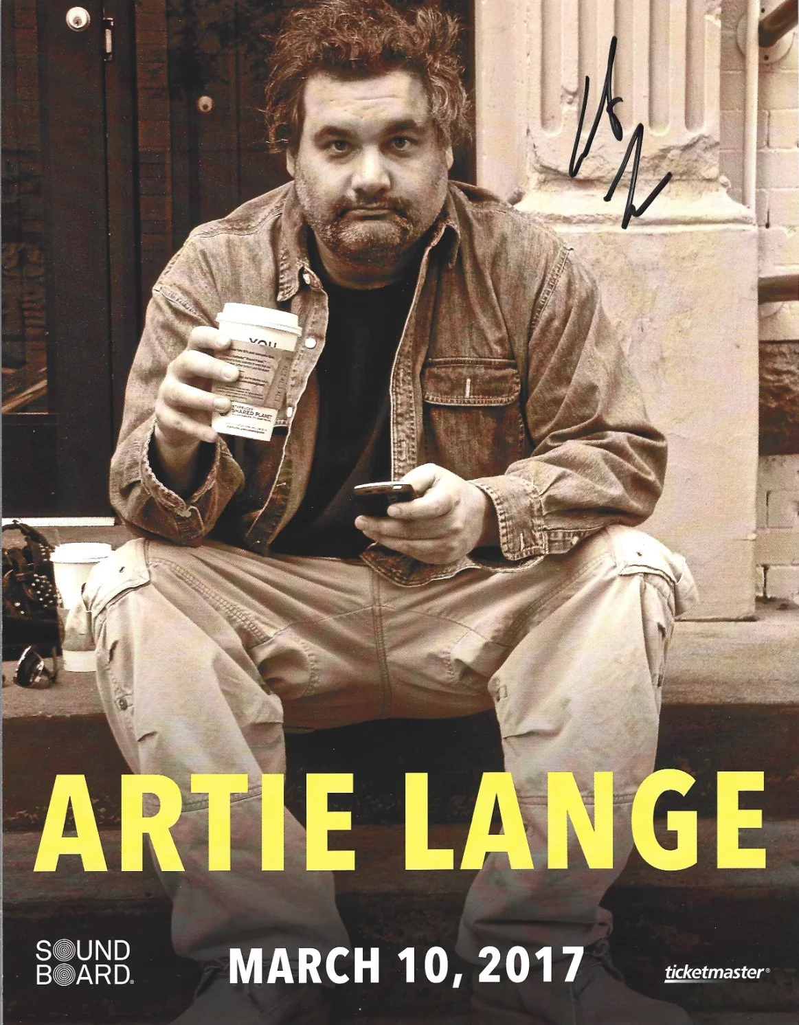 Artie Lange — Artie Lange SIGNED 8.5x11 Comedy Show Promo Photo #1 COA Autograph Howard Stern