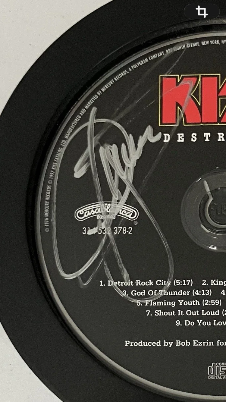 KISS/GENE SIMMONS SIGNED CD FRAMED WITH COA, image 2