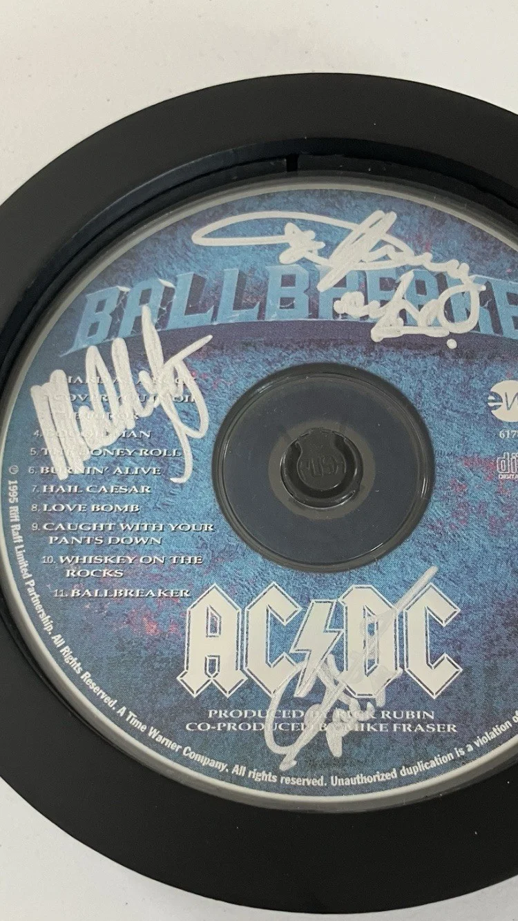 AC/DC Signed/Autographed CD Framed With COA, image 2