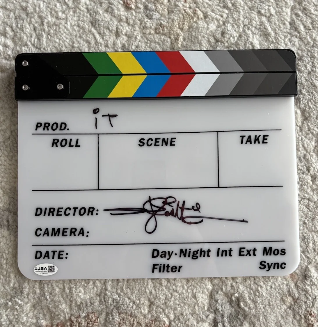 Andy Muschietti — Andy Muschietti Signed Autographed Director Clapboard Clapper IT JSA COA!, image 2