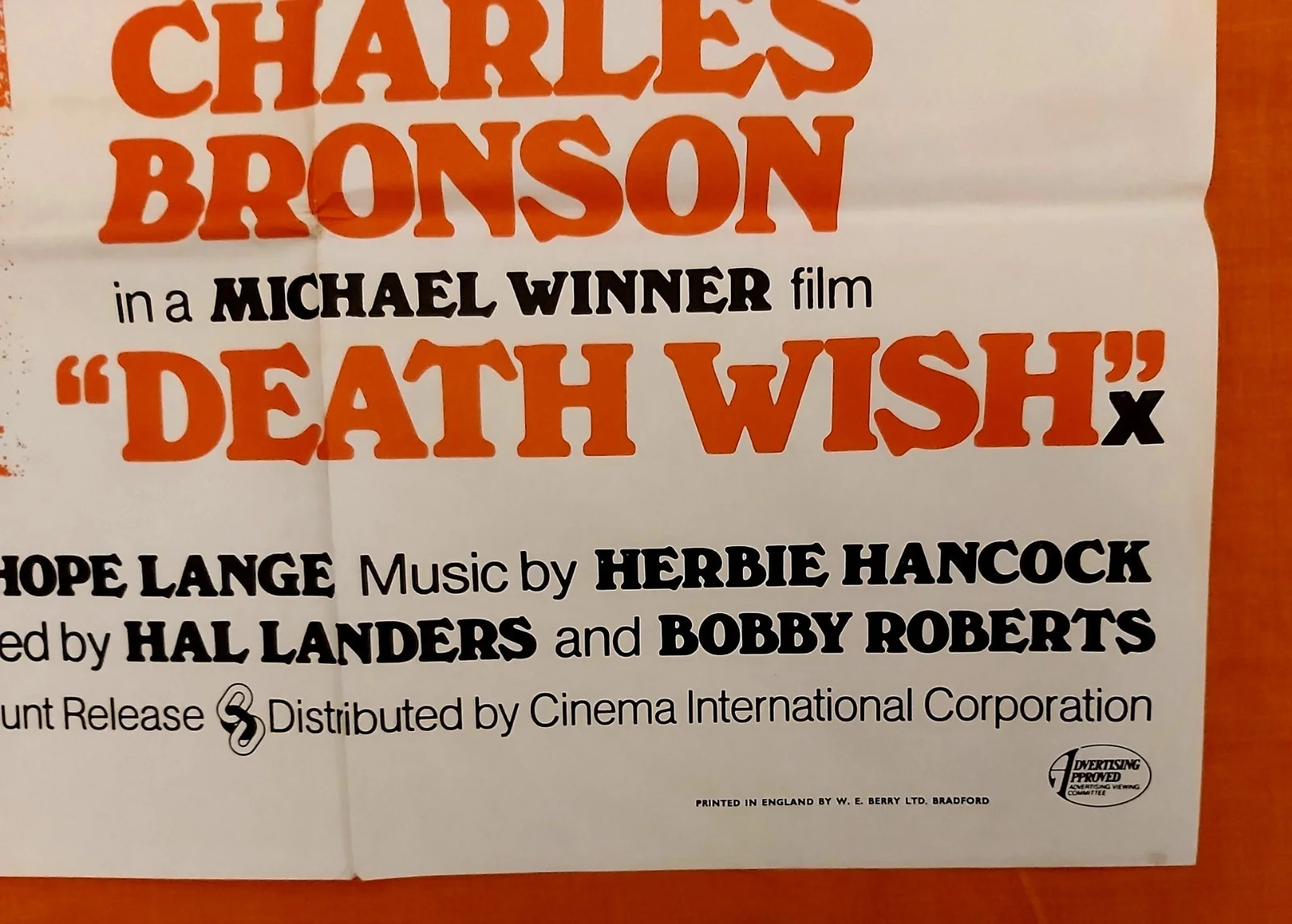 DEATH WISH 1974 UK QUAD ORIGINAL POSTER 30 X 40 '' FAIR CONDITION, изображение 4