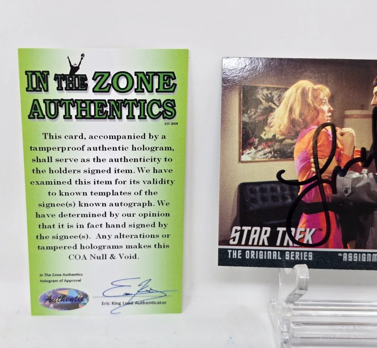 Leonard Nimoy — LEONARD NIMOY Signed 1998 Star Trek Card Assignment Earth w COA Hologram, изображение 3