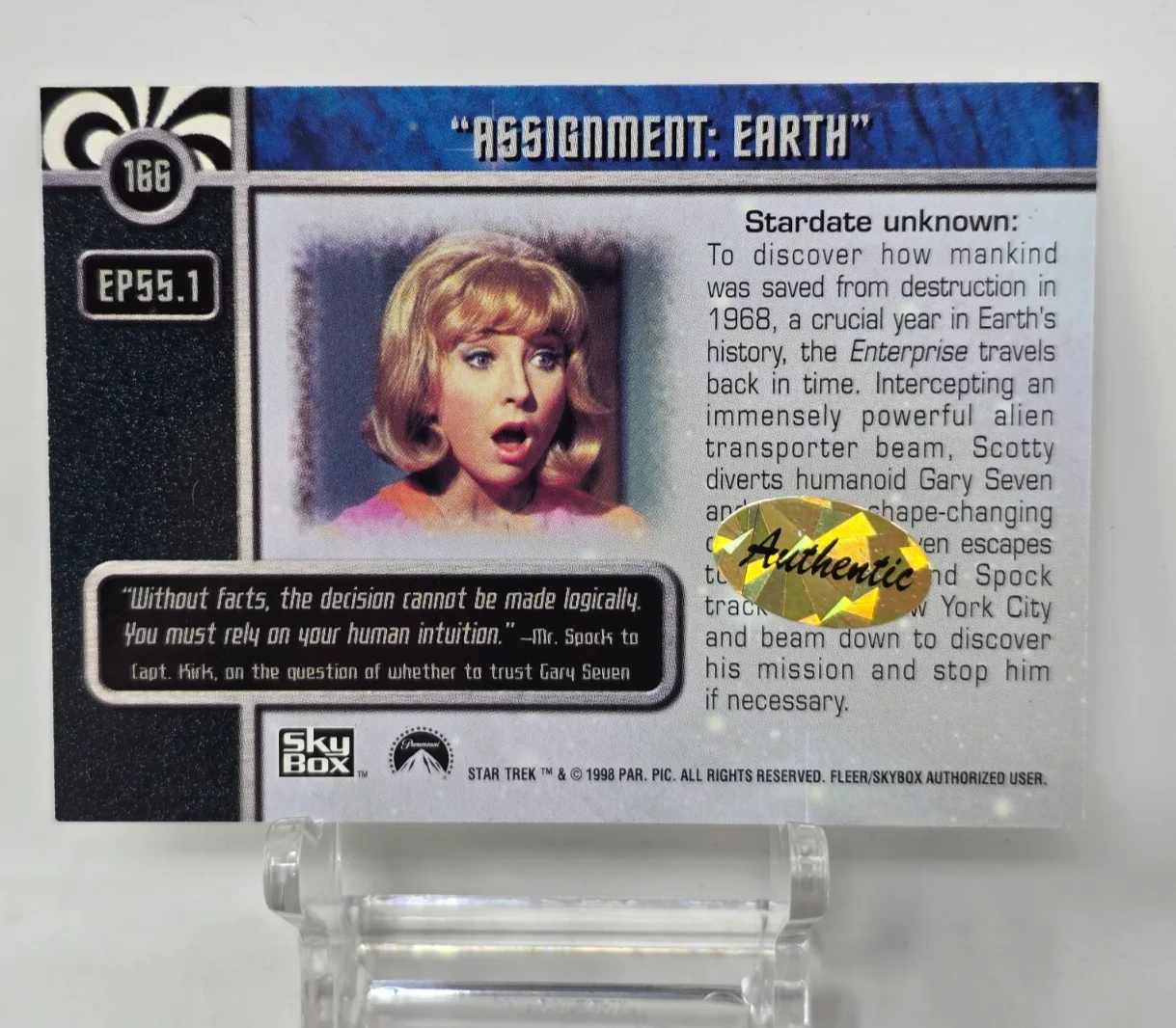 Leonard Nimoy — LEONARD NIMOY Signed 1998 Star Trek Card Assignment Earth w COA Hologram, изображение 5