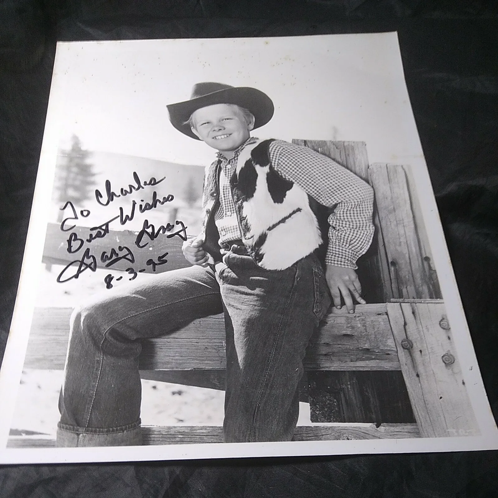 peggy stewart — Gary Gray hand signed autographed 8x10 50s child actor, Lassie, UNFRAMED
