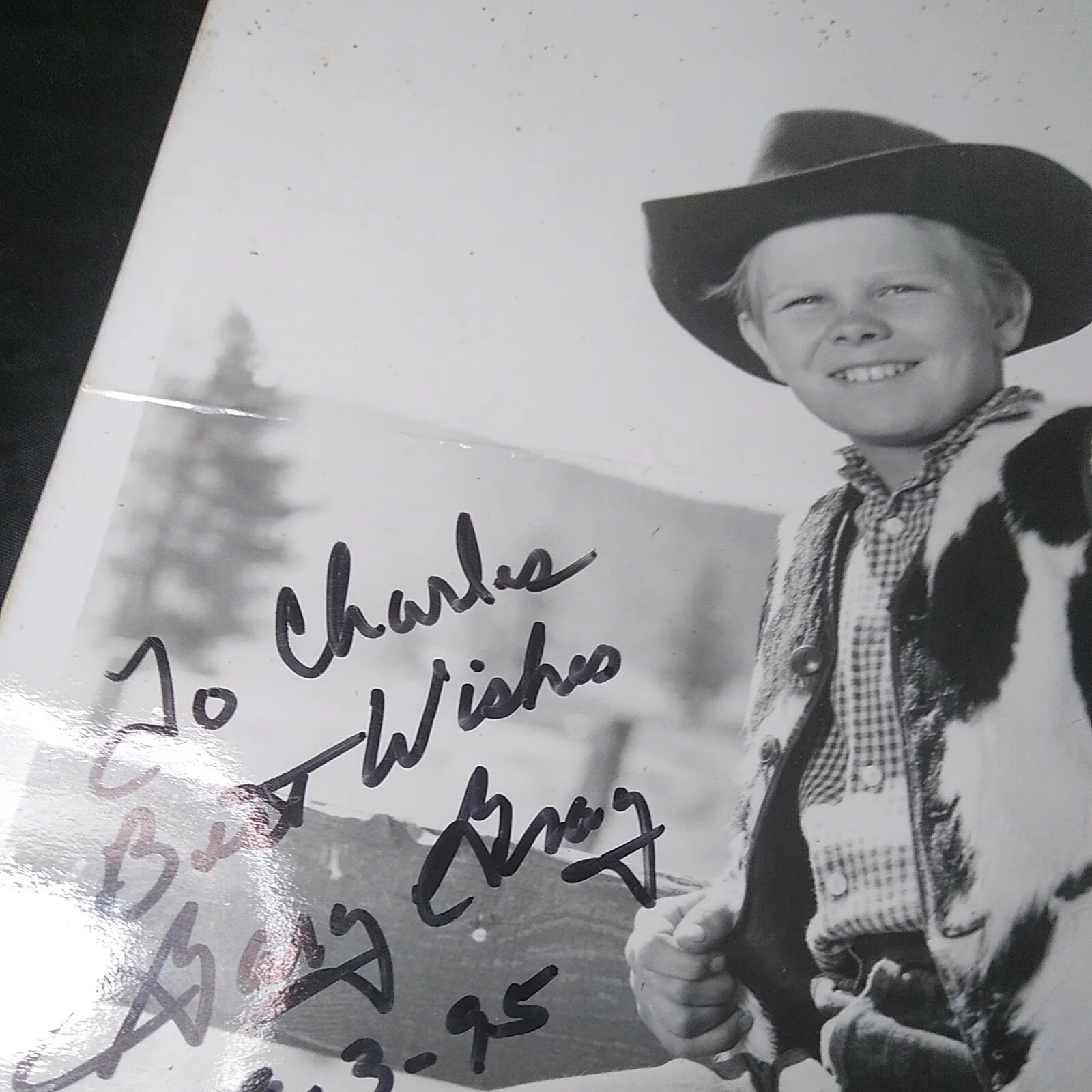 peggy stewart — Gary Gray hand signed autographed 8x10 50s child actor, Lassie, UNFRAMED, image 2