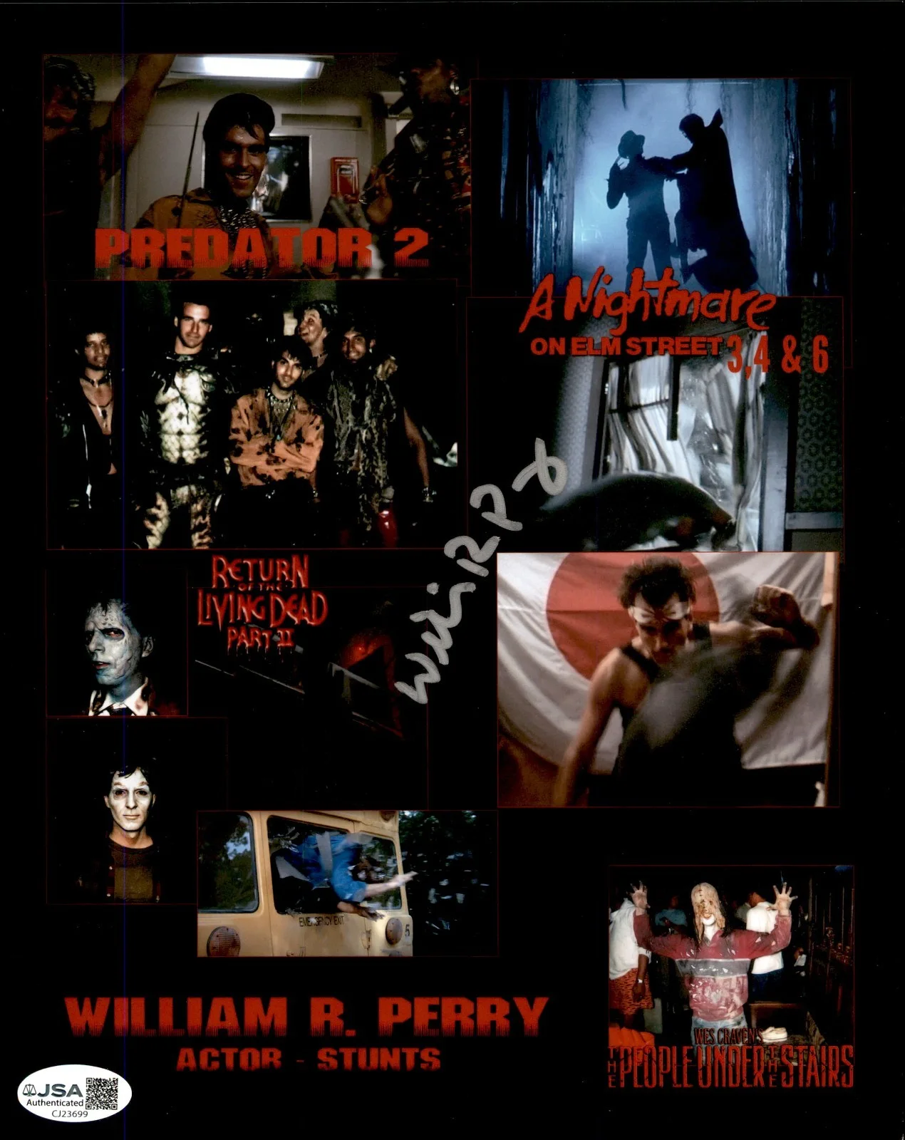 William R. Perry — William R. Perry Signed Horror Career Collage 8x10 Photo #1 JSA COA