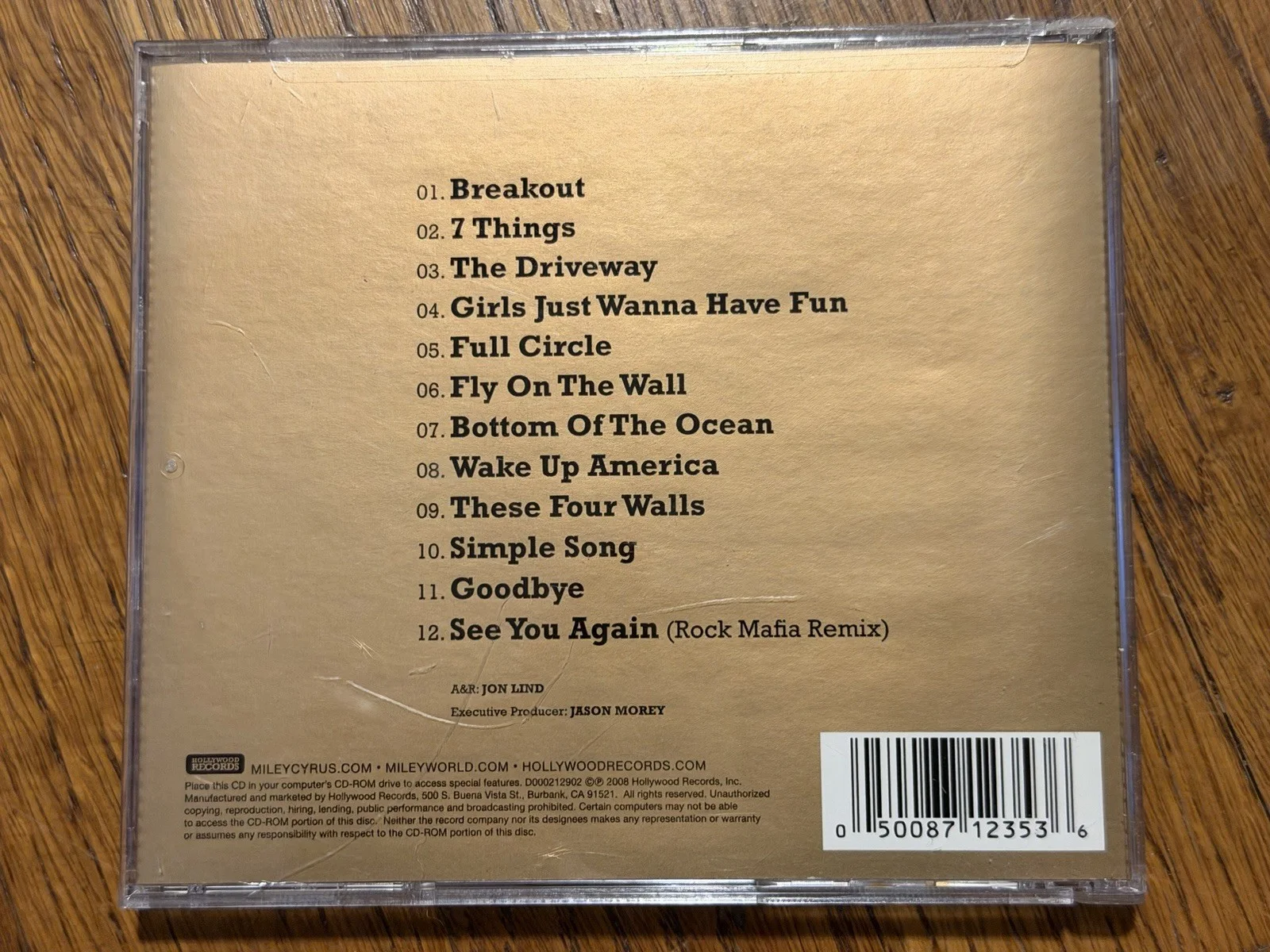 Miley Cyrus — Title: Miley Cyrus SIGNED "Breakout" CD (2008) ACOA PRE-CERTIFIED #PC431346 Mint, image 2