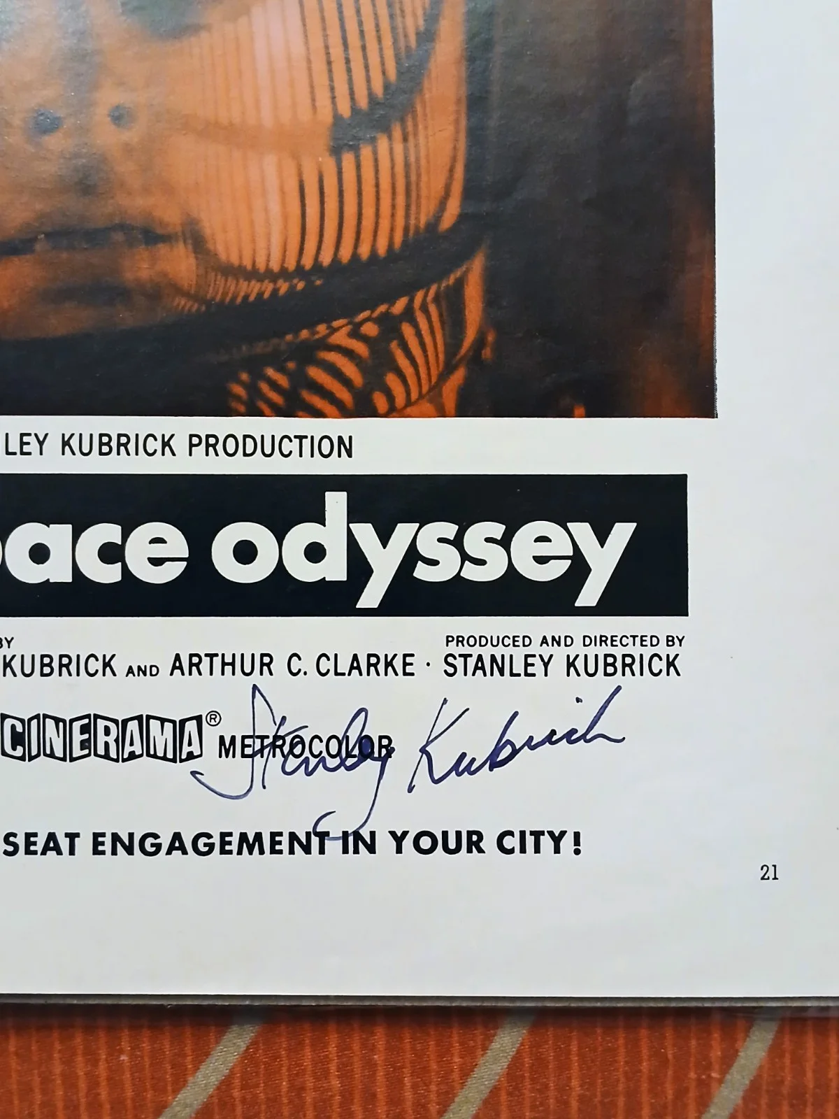 Stanley Kbruck — *Signed* "2001 A Space Odyssey" Poster / flyer - Stanley Kubrick Autograph, image 4