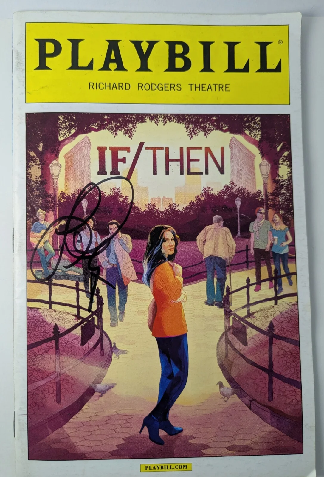 Idina Menzel — If/Then Playbill signed by Idina Menzel Richard Rogers Theatre 1/2015