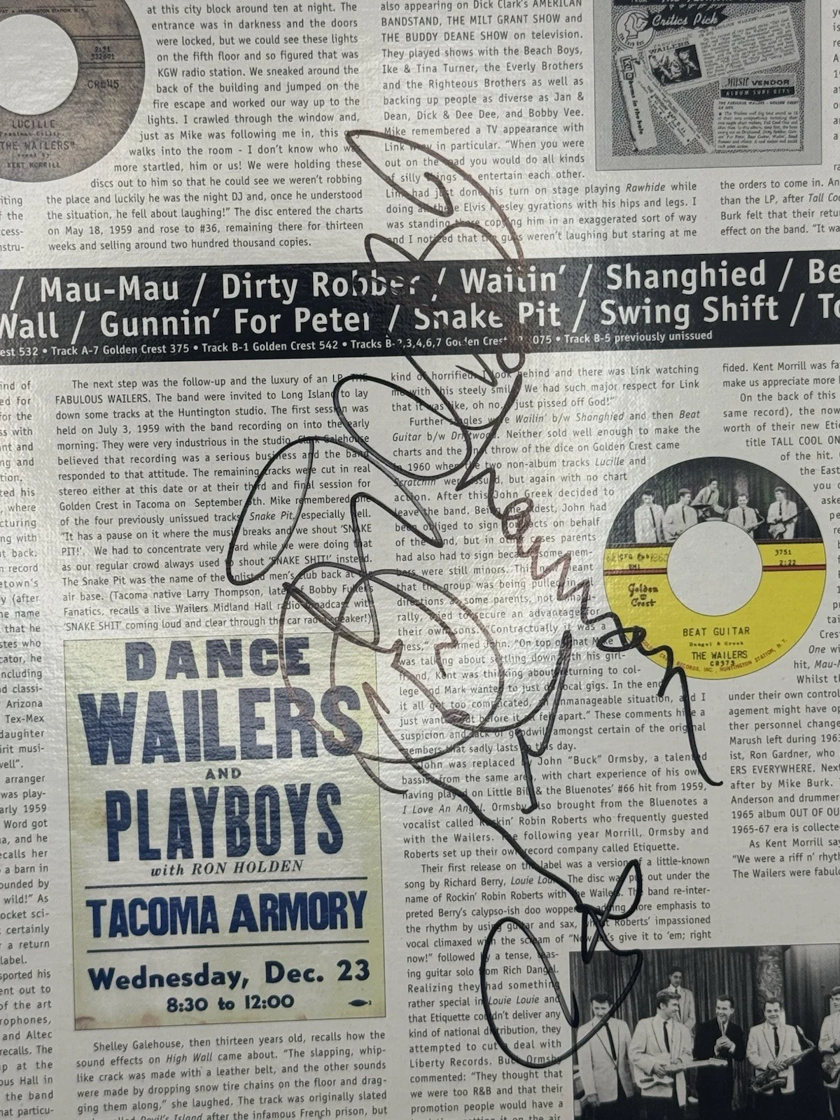 The Fabulous Wailers Autographed Vinyl Record, image 3