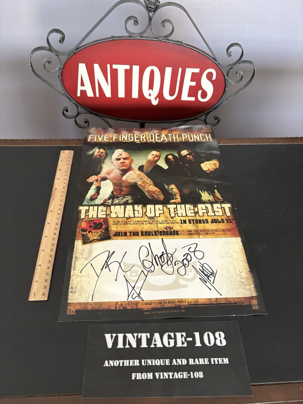 Five Finger Death Punch Signed Autographed Poster Way of the Fist! Rare!, изображение 2