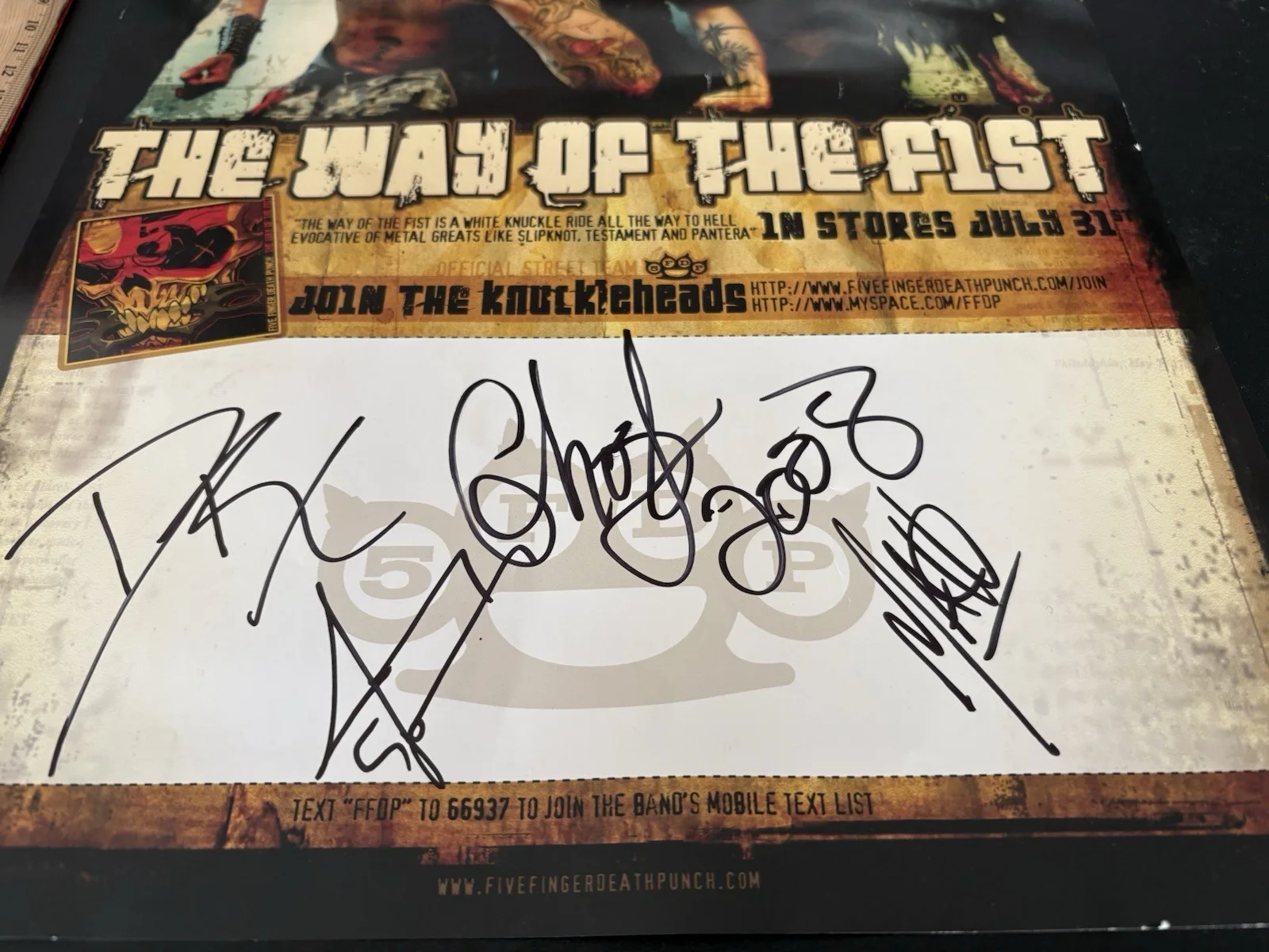 Five Finger Death Punch Signed Autographed Poster Way of the Fist! Rare!, изображение 3