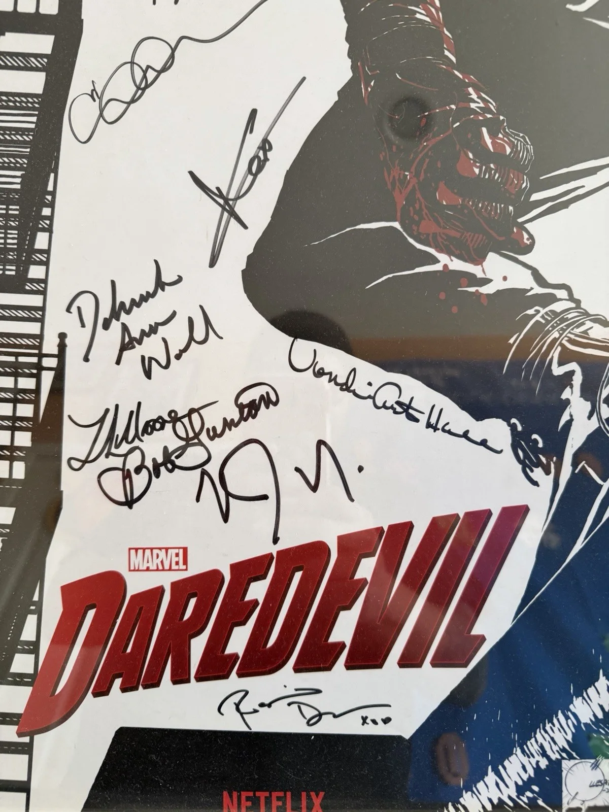CAST SIGNED Netflix Daredevil Season 3 Poster Cox D'Onofrio Woll + 7 More NYCC, изображение 3