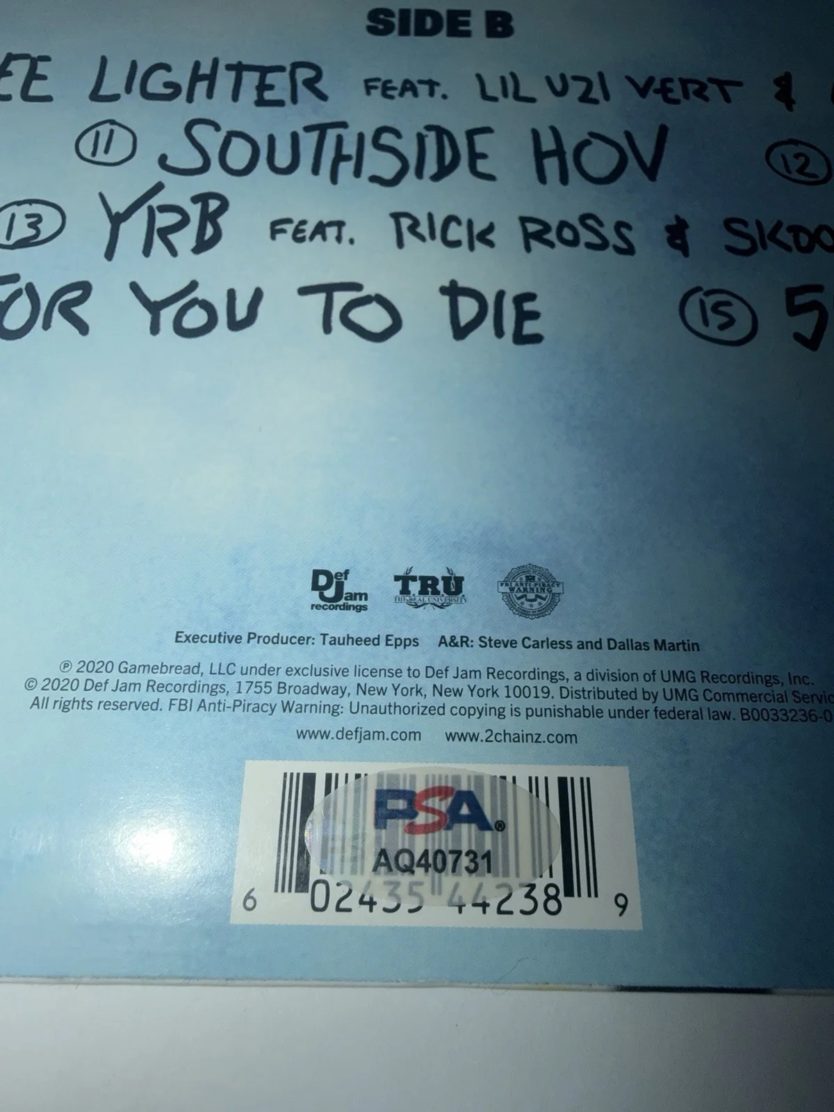 2 Chainz autographed So Help Me God signed vinyl album record - PSA COA! RARE, изображение 4