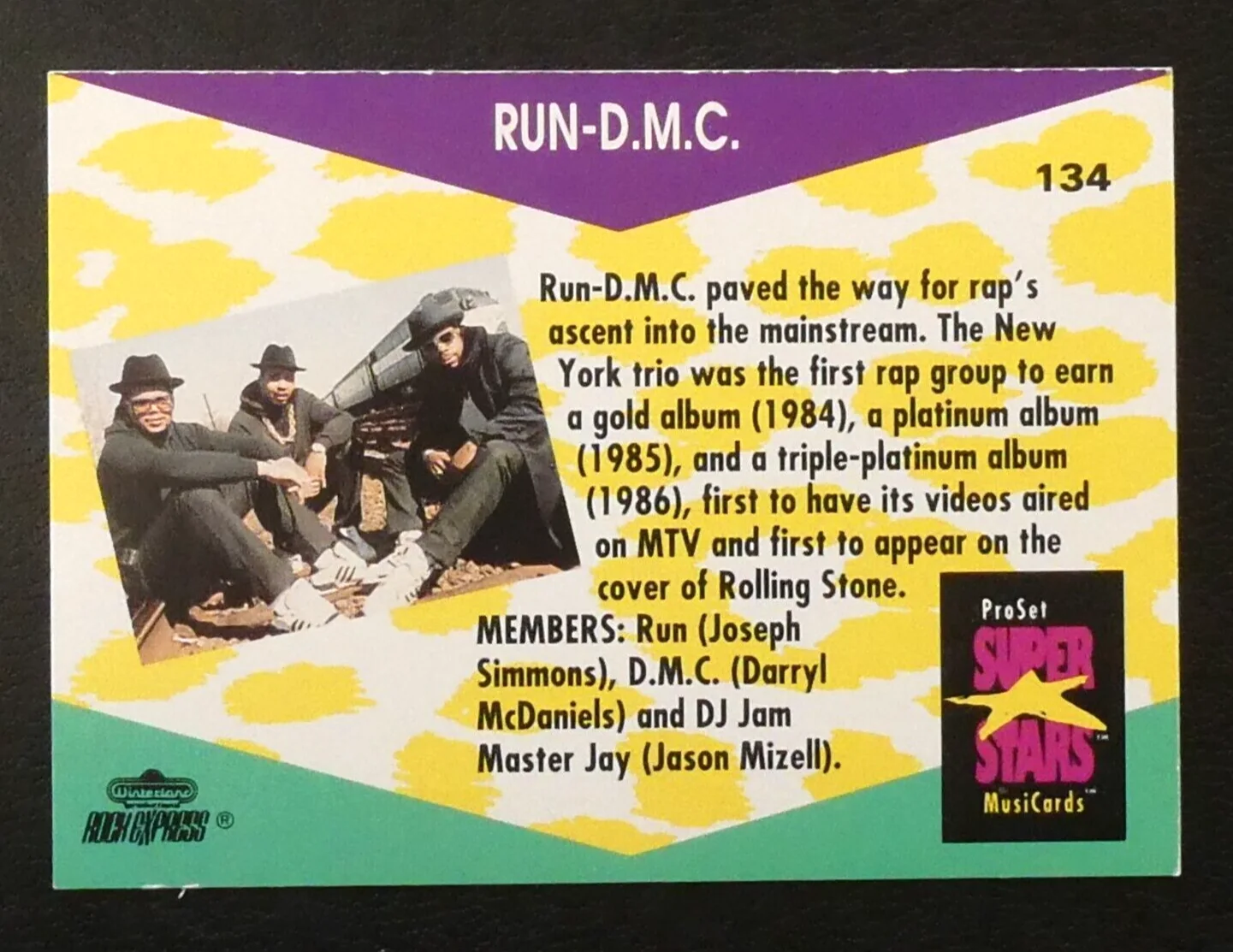 Super Rare Run DMC Hand Signed Autograph Card Signed by All 3 inc Jam Master Jay, image 2