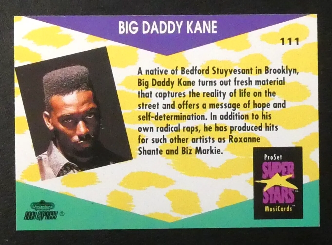 Big Daddy Kane 手工签名亲笔签名音乐卡专业套装超级明星, image 2