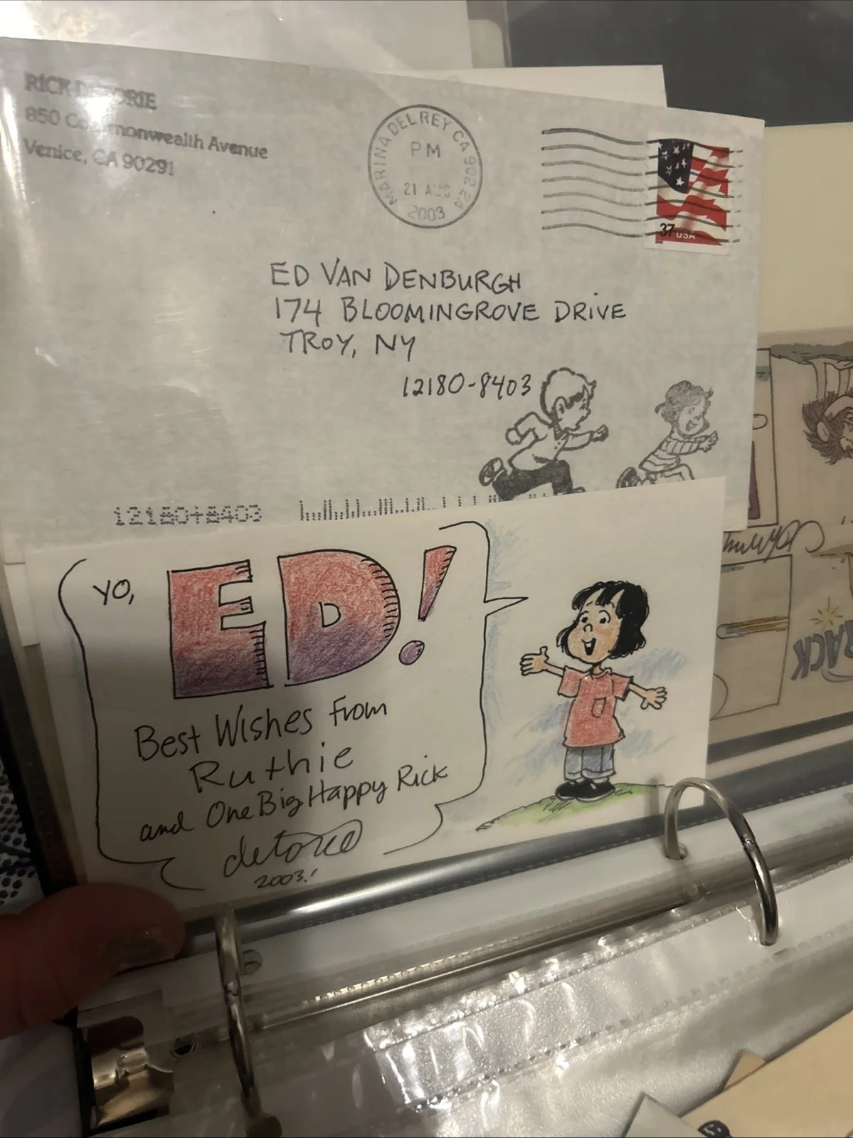 Rick Detorie — Rick Detorie Ruthy Creator Autographed Color Index Card With Authentication, image 5