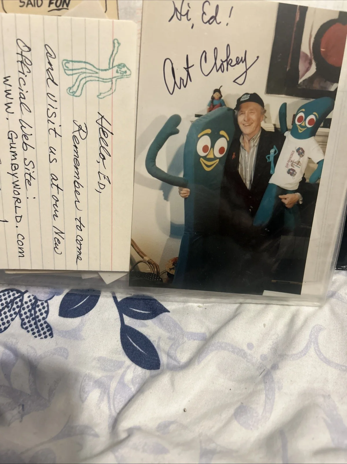 Art Clokey — Art Clokey Gumby Creator 亲笔签名照片独特带索引卡认证