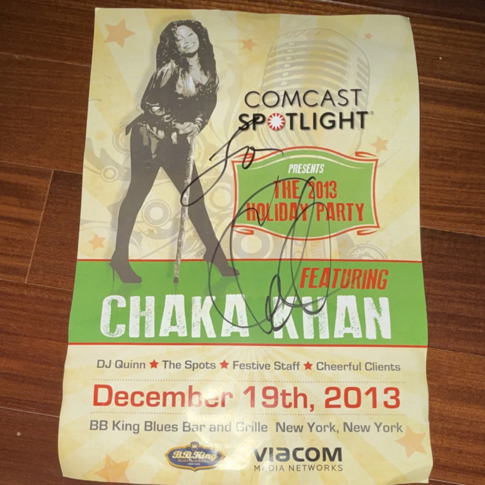 Chaka Khan Signed 2013 Holiday Party Poster BB King Blues Bar New York, image 2