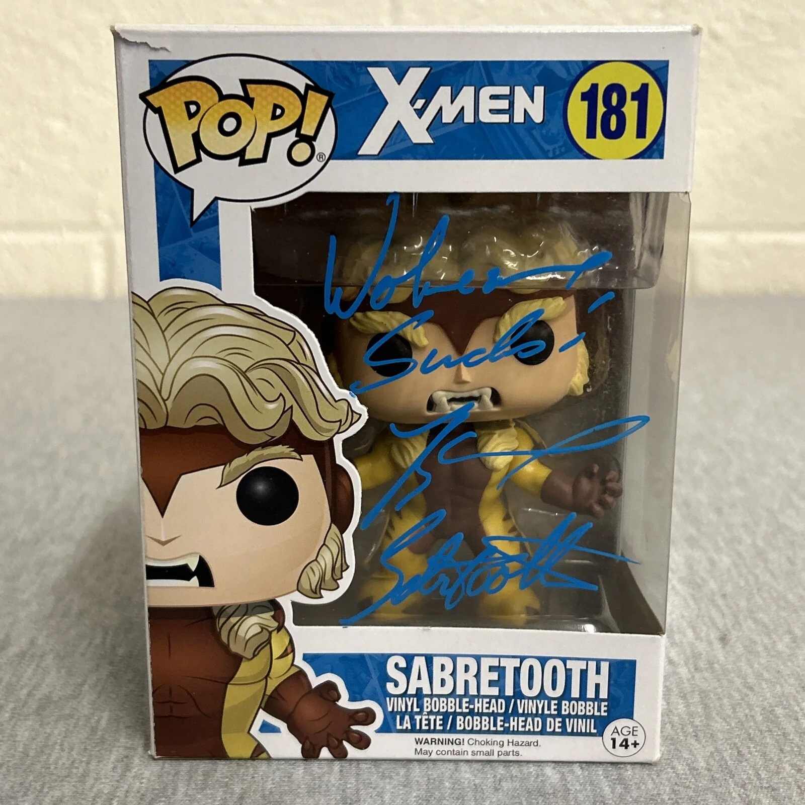 Tyler Mane — Tyler Mane Signed X-Men Sabretooth Funko Pop Inscribed #181 Exact Proof, image 2
