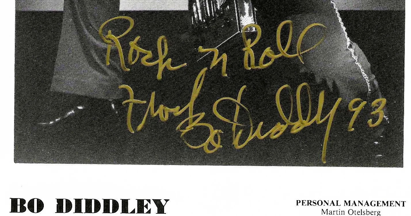 BO DIDDLEY signed with COA 4x6 dated 1993 ... musical pioneer, image 2