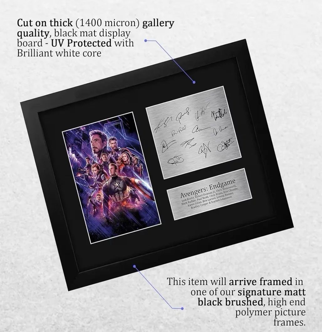 Avengers Endgame Matted Photo And Cast Facsimile Autographs - 8.5x11 Inches, image 2