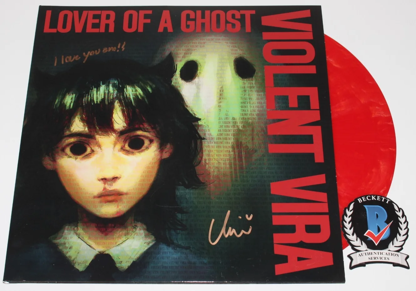 VIOLENT VIRA SIGNED 'LOVER OF A GHOST' ALBUM VINYL RECORD LP BECKETT BAS COA, изображение 2