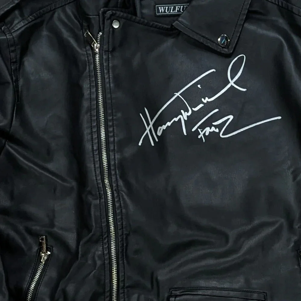 Henry Winkler Autographed Faux Leather Biker Jacket w/"Fonz" Inscription, изображение 2