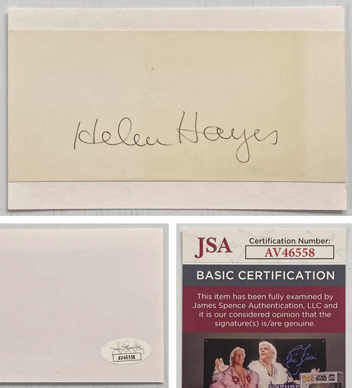 Helen Hayes — Actress Helen Hayes Signed Autograph Cut On 3x5 Index Card - JSA Cert - FREE S&H