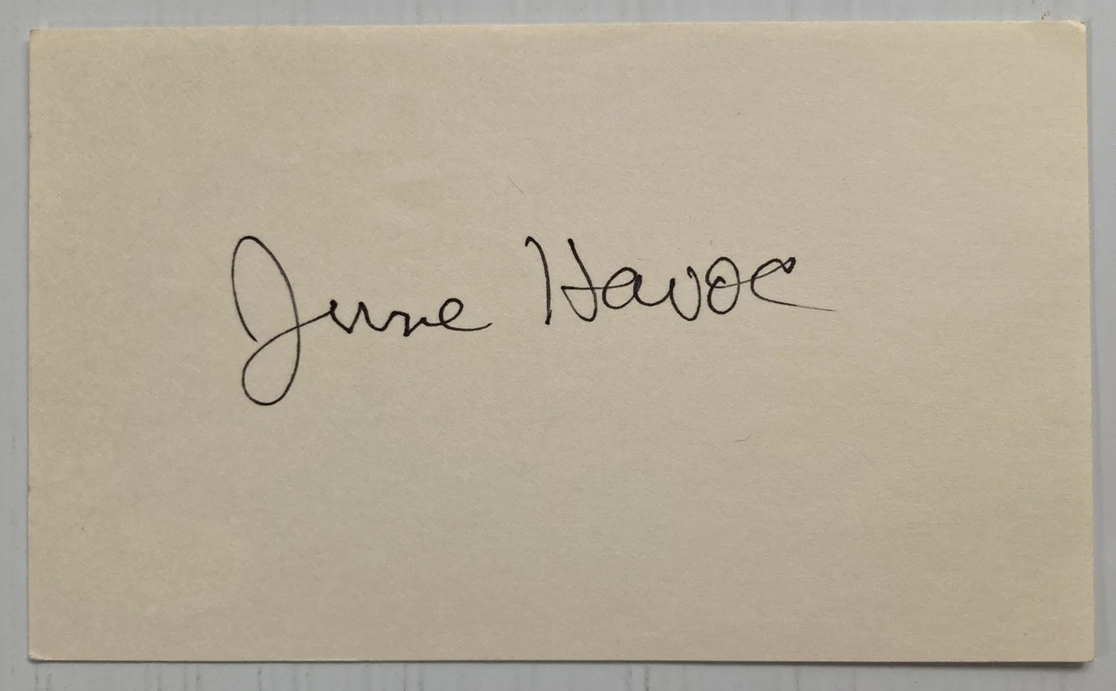 June Havoc — Actress June Havoc Signed Autograph 3x5 Index Card - JSA Cert - FREE S&H!, image 2