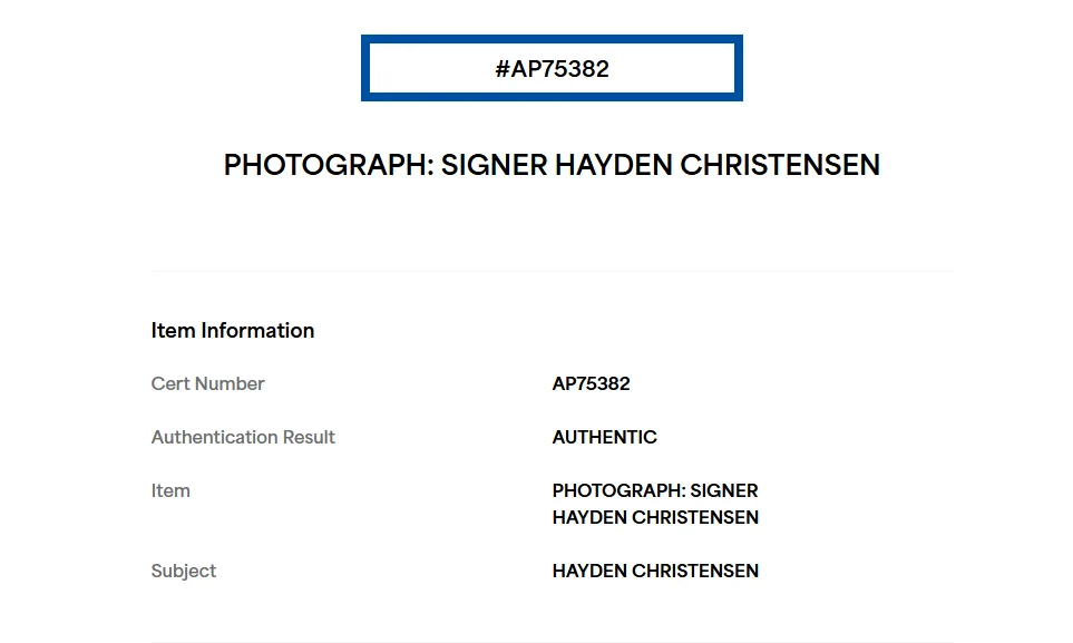 Hayden Christensen — Star Wars Hayden Christensen Autographed 8x10 Photo PSA/Pristine Auction, image 4
