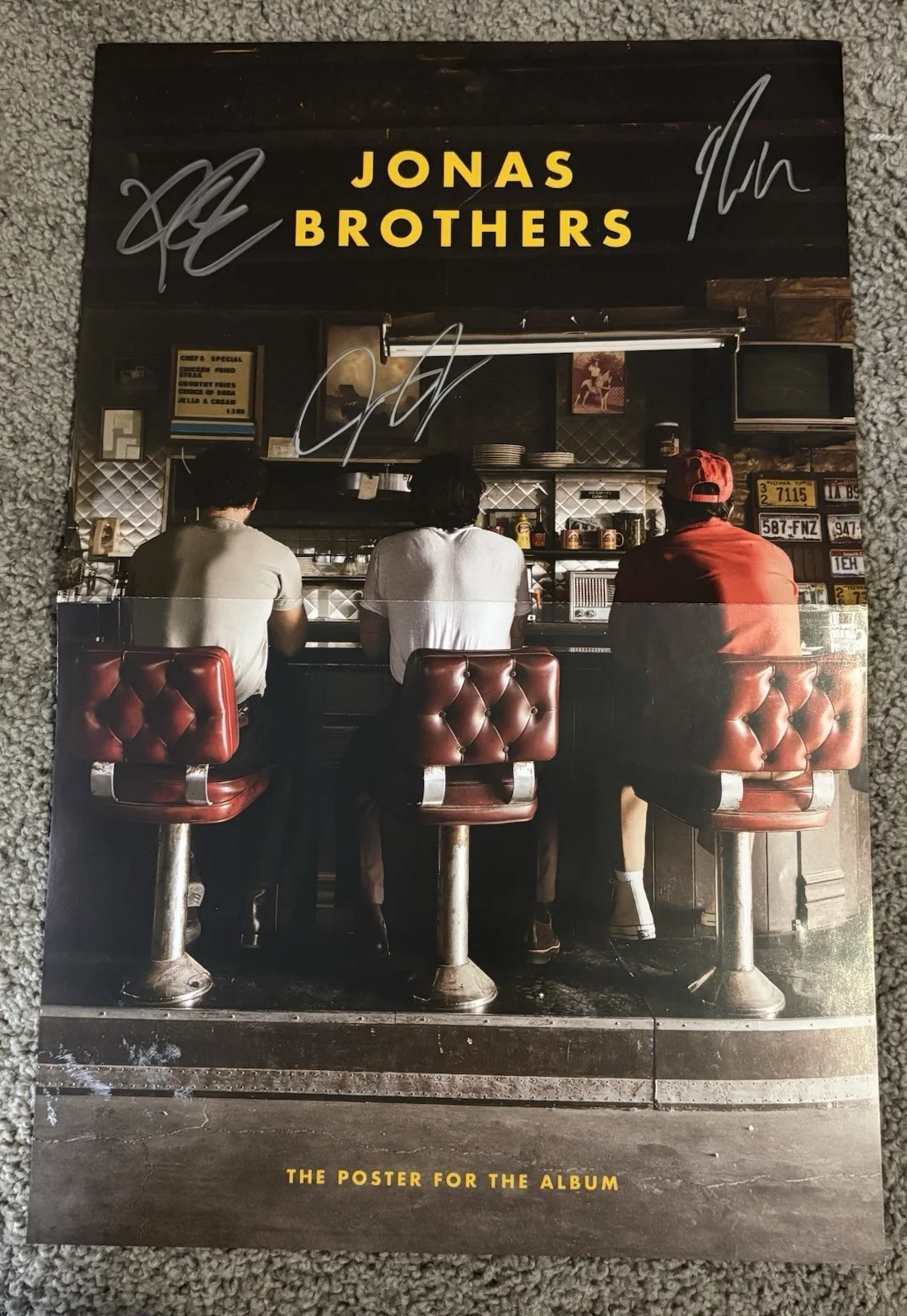 Jonas Brothers Signed 11x17 Poster & The Album Vinyl ALL 3 MEMBERS!!, изображение 3