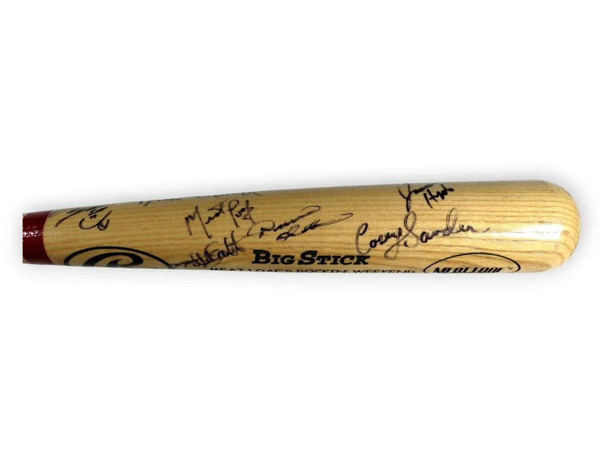 Meat Loaf Signed Autograph Baseball Bat Bruce McGill Gault 16 Autos JSA YY54443, image 3