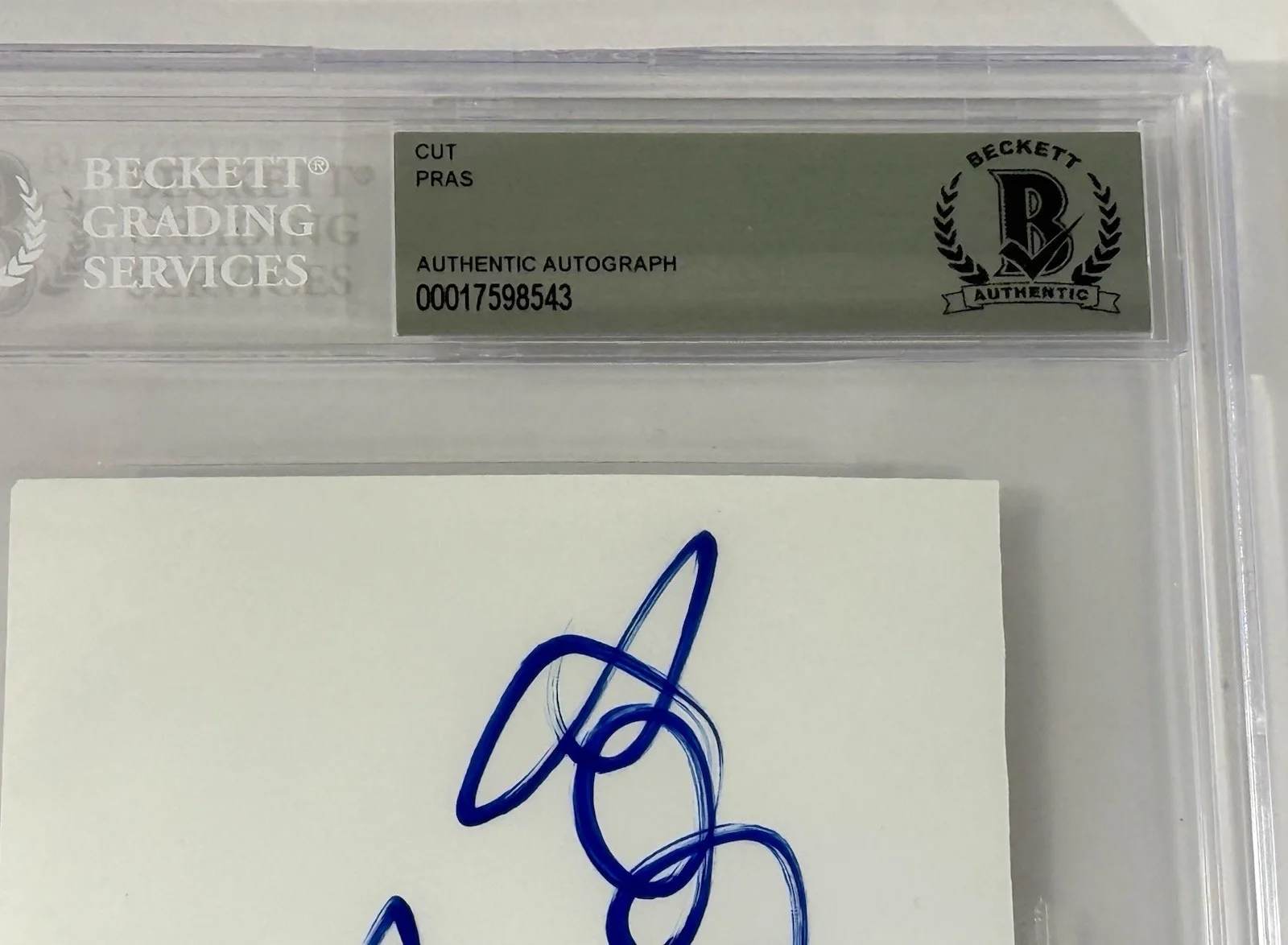 Pras Fugees signed cut Index Card rapper Beckett coa slabbed rare, image 3
