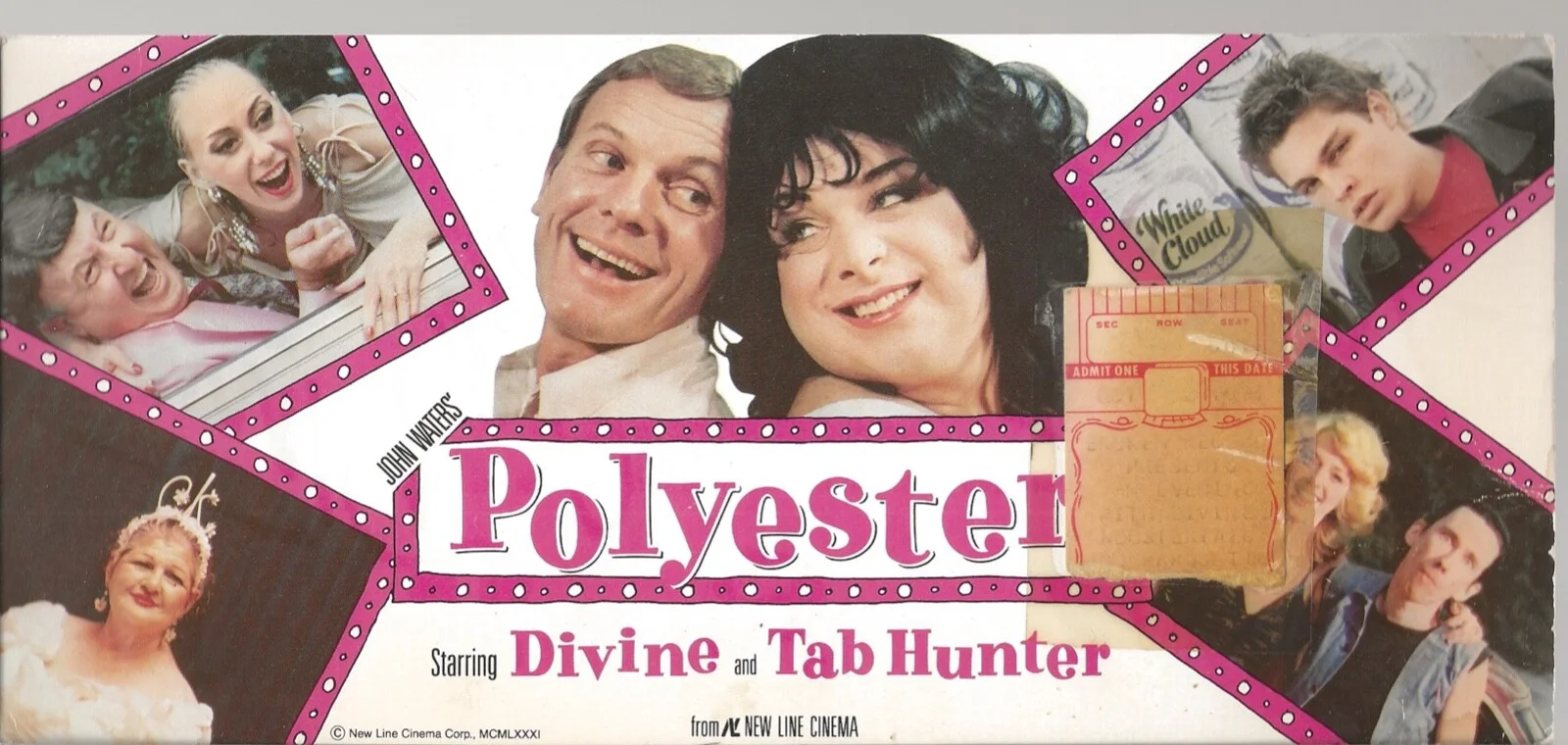 Divine — DIVINE AUTOGRAPH ON ODORAMA CARD W/TICKET STUB GLENN MILSTEAD ROOSTERTAIL 1981, изображение 2